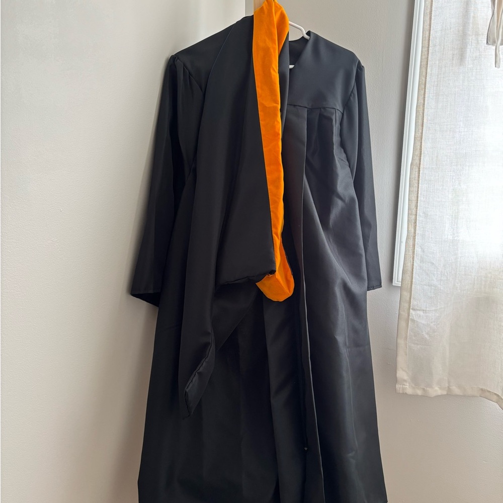 Kids Graduation Gown and Stole Set - Black and Orange